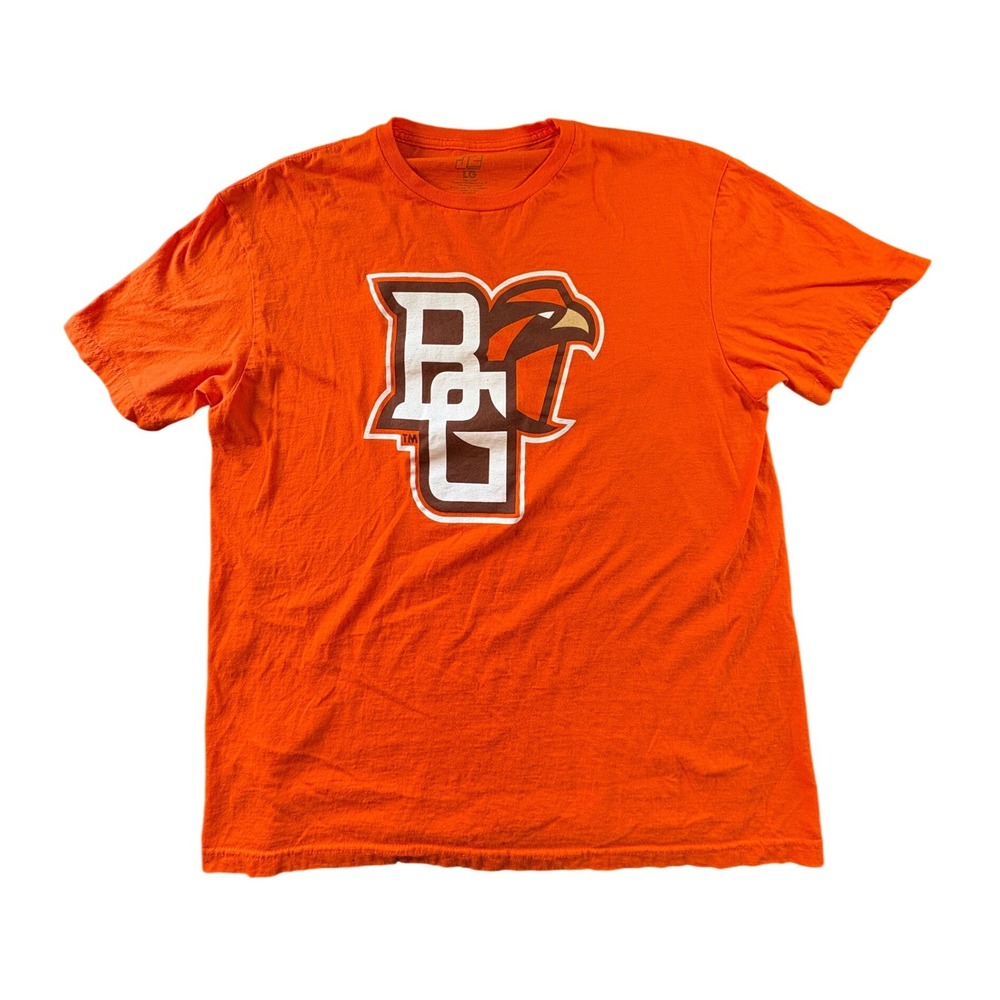 BGSU Falcons T Shirt Mens Large Orange Excellent Bowling Green State